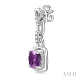 SILVER GEMSTONE & DIAMOND EARRINGS