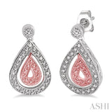 PEAR SHAPE SILVER DIAMOND EARRINGS