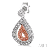 PEAR SHAPE SILVER DIAMOND EARRINGS