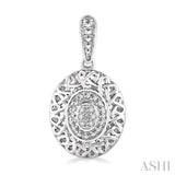 OVAL SHAPE SILVER DIAMOND EARRINGS