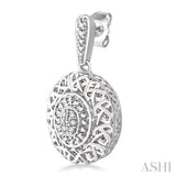 OVAL SHAPE SILVER DIAMOND EARRINGS