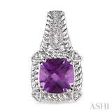 SILVER GEMSTONE & DIAMOND EARRINGS