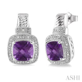 SILVER GEMSTONE & DIAMOND EARRINGS