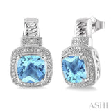 SILVER GEMSTONE & DIAMOND EARRINGS