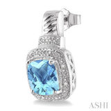 SILVER GEMSTONE & DIAMOND EARRINGS