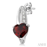 HEART SHAPE SILVER DIAMOND & GEMSTONE EARRINGS