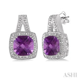 SILVER GEMSTONE & DIAMOND EARRINGS