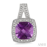SILVER GEMSTONE & DIAMOND EARRINGS