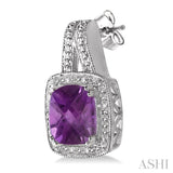 SILVER GEMSTONE & DIAMOND EARRINGS
