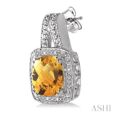 SILVER GEMSTONE & DIAMOND EARRINGS