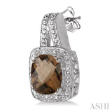 SILVER GEMSTONE & DIAMOND EARRINGS