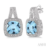 SILVER GEMSTONE & DIAMOND EARRINGS