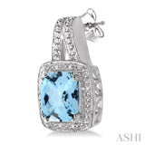 SILVER GEMSTONE & DIAMOND EARRINGS