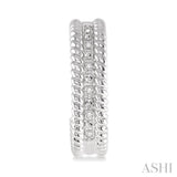 SILVER ROPE DIAMOND EARRINGS