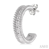 SILVER ROPE DIAMOND EARRINGS