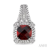 SILVER GEMSTONE & DIAMOND EARRINGS