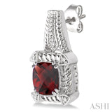 SILVER GEMSTONE & DIAMOND EARRINGS