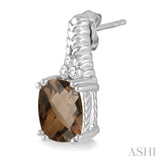 SILVER GEMSTONE & DIAMOND EARRINGS