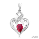 SILVER HEART SHAPE GEMSTONE& DIAMOND EARRINGS