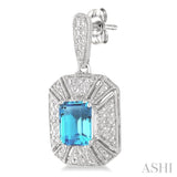 SILVER GEMSTONE & DIAMOND EARRINGS
