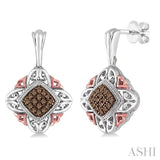 SILVER CHAMPAGNE DIAMOND EARRINGS