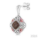 SILVER CHAMPAGNE DIAMOND EARRINGS
