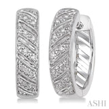 SILVER HOOP DIAMOND EARRINGS