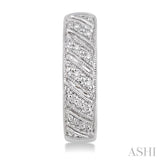 SILVER HOOP DIAMOND EARRINGS