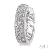 SILVER HOOP DIAMOND EARRINGS