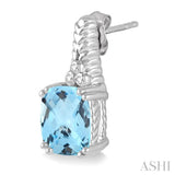SILVER GEMSTONE & DIAMOND EARRINGS