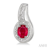 OVAL SHAPE SILVER GEMSTONE & DIAMOND EARRINGS