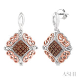 SILVER CHAMPAGNE DIAMOND EARRINGS