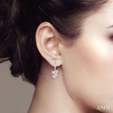SILVER TWICE HEART SHAPE DIAMOND EARRINGS