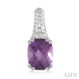 SILVER GEMSTONE & DIAMOND EARRINGS