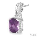 SILVER GEMSTONE & DIAMOND EARRINGS