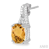 SILVER GEMSTONE & DIAMOND EARRINGS