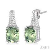 SILVER GEMSTONE & DIAMOND EARRINGS