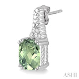 SILVER GEMSTONE & DIAMOND EARRINGS