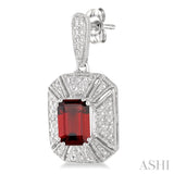 SILVER GEMSTONE & DIAMOND EARRINGS
