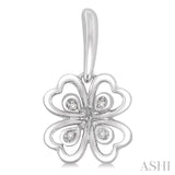 SILVER HEART SHAPE DIAMOND EARRINGS
