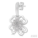 SILVER HEART SHAPE DIAMOND EARRINGS