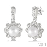 FLOWER SHAPE GEMSTONE & DIAMOND EARRINGS