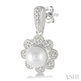 FLOWER SHAPE GEMSTONE & DIAMOND EARRINGS