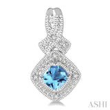 SILVER GEMSTONE & DIAMOND EARRINGS