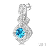 SILVER GEMSTONE & DIAMOND EARRINGS