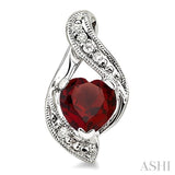 HEART SHAPE SILVER DIAMOND & GEMSTONE EARRINGS