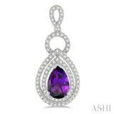 PEAR SHAPE GEMSTONE & DIAMOND EARRINGS