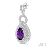 PEAR SHAPE GEMSTONE & DIAMOND EARRINGS