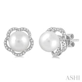 FLOWER SHAPE GEMSTONE & DIAMOND EARRINGS