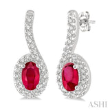 PEAR SHAPE GEMSTONE & DIAMOND EARRINGS